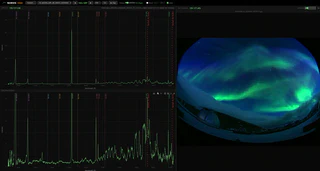 NORVIS Viewer showing a reduced spectrum next to the sky camera image